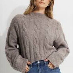 Chunky Taupe Cable Knit Sweater